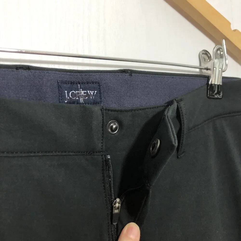 J.Crew Tech 484 Pants Mens 34 34 Black Slim Fit Straight Leg Stretch Preppy New